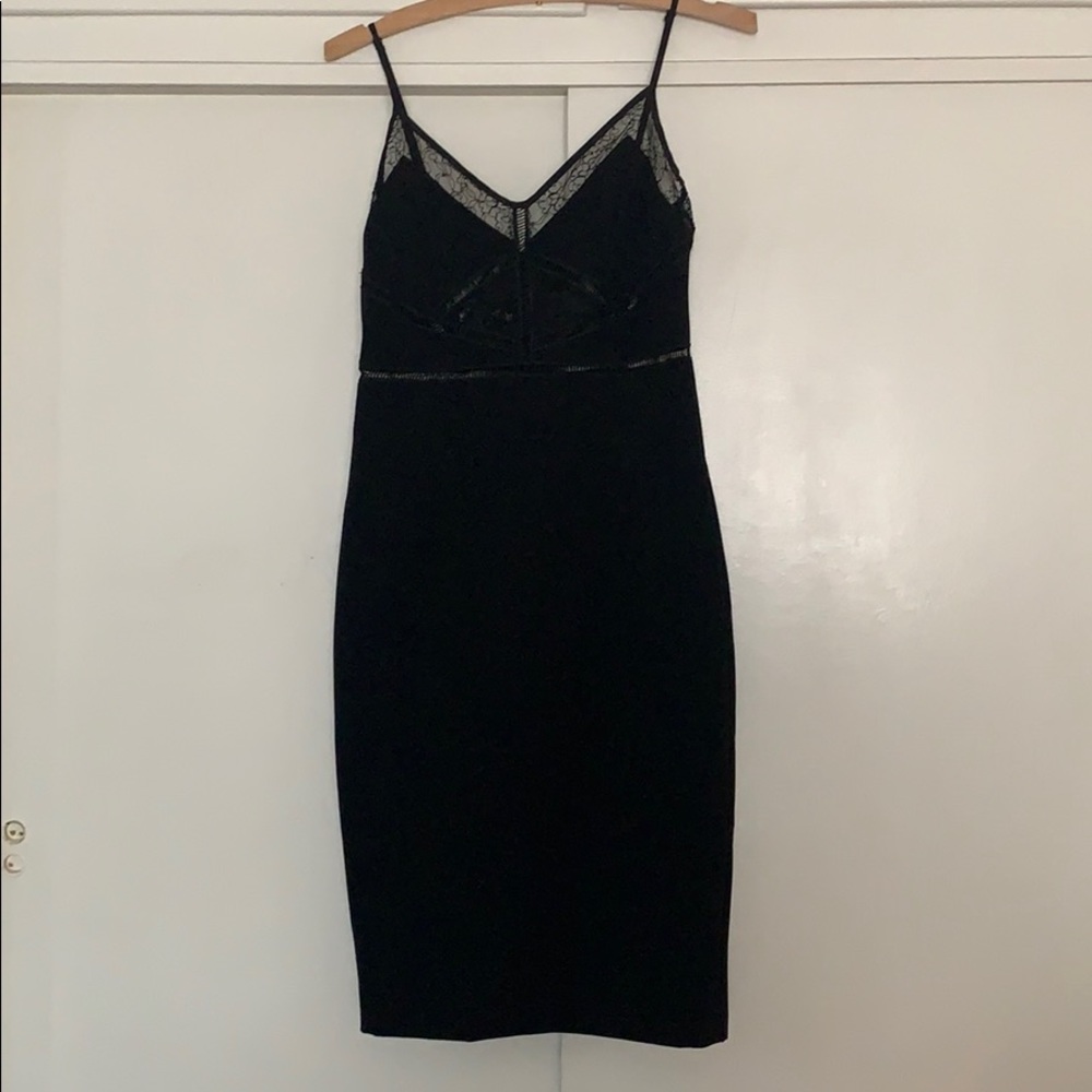 Bardot black dress with lace detail size XS